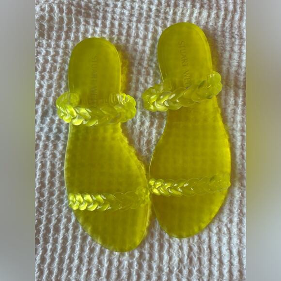 NEW Stuart Weitzman Women's Braida Sawyer Jelly Sandal Neon Green Size 8 - Picture 7 of 9